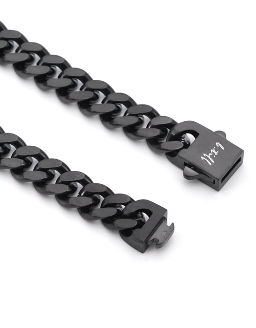 Load image into Gallery viewer, C138B B.Tiff 8mm Black Flat Cuban Link Necklace by B.Tiff New York
