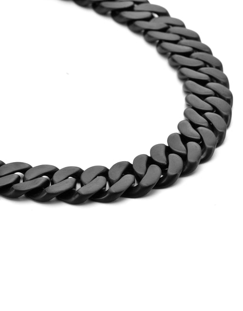 Load image into Gallery viewer, C160B B.Tiff 16mm Black Flat Cuban Link Necklace by B.Tiff New York
