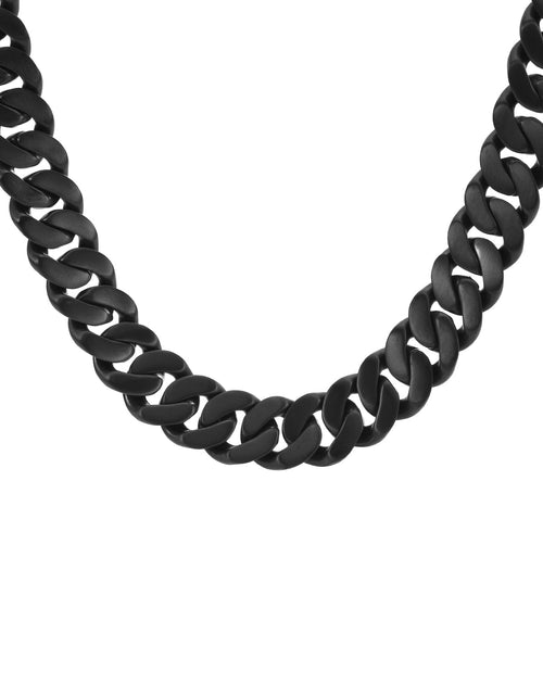 Load image into Gallery viewer, C160B B.Tiff 16mm Black Flat Cuban Link Necklace by B.Tiff New York
