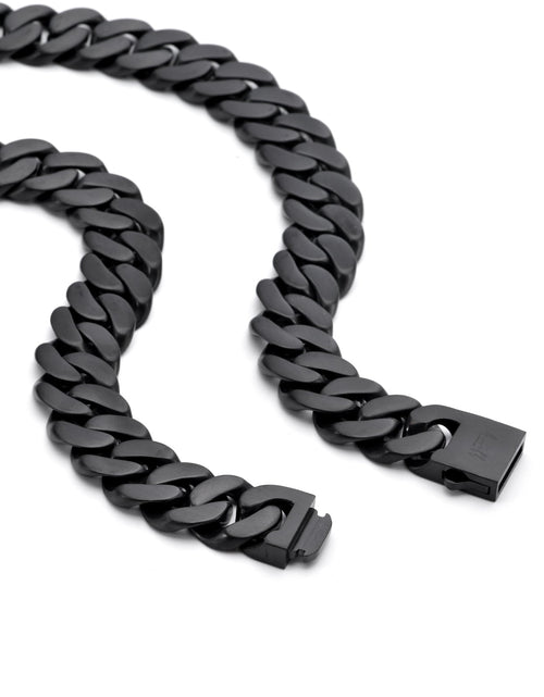 Load image into Gallery viewer, C160B B.Tiff 16mm Black Flat Cuban Link Necklace by B.Tiff New York
