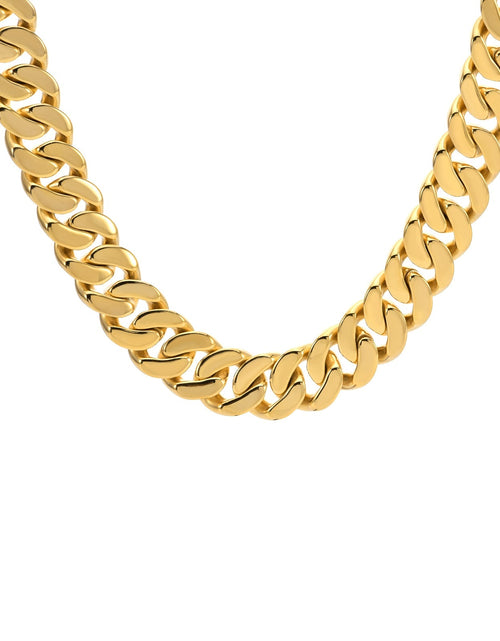 Load image into Gallery viewer, C160G B.Tiff 16mm Gold Plated Flat Cuban Link Necklace by B.Tiff New York

