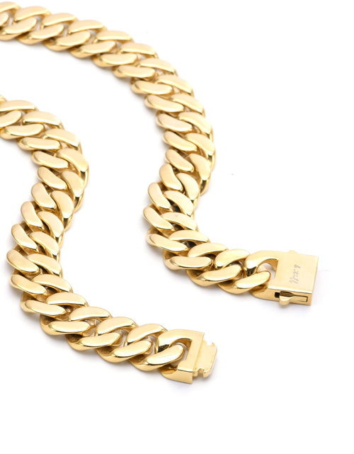 Load image into Gallery viewer, C160G B.Tiff 16mm Gold Plated Flat Cuban Link Necklace by B.Tiff New York
