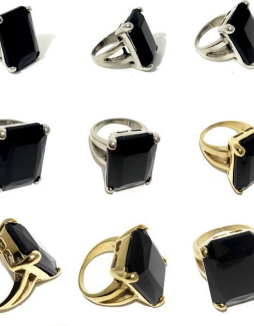Load image into Gallery viewer, The Urban Charm Jet Black Crystal Signature Statement Ring by The Urban Charm
