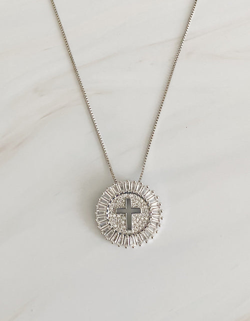 Load image into Gallery viewer, Shine Circle Cross Necklace by Ellisonyoung.com
