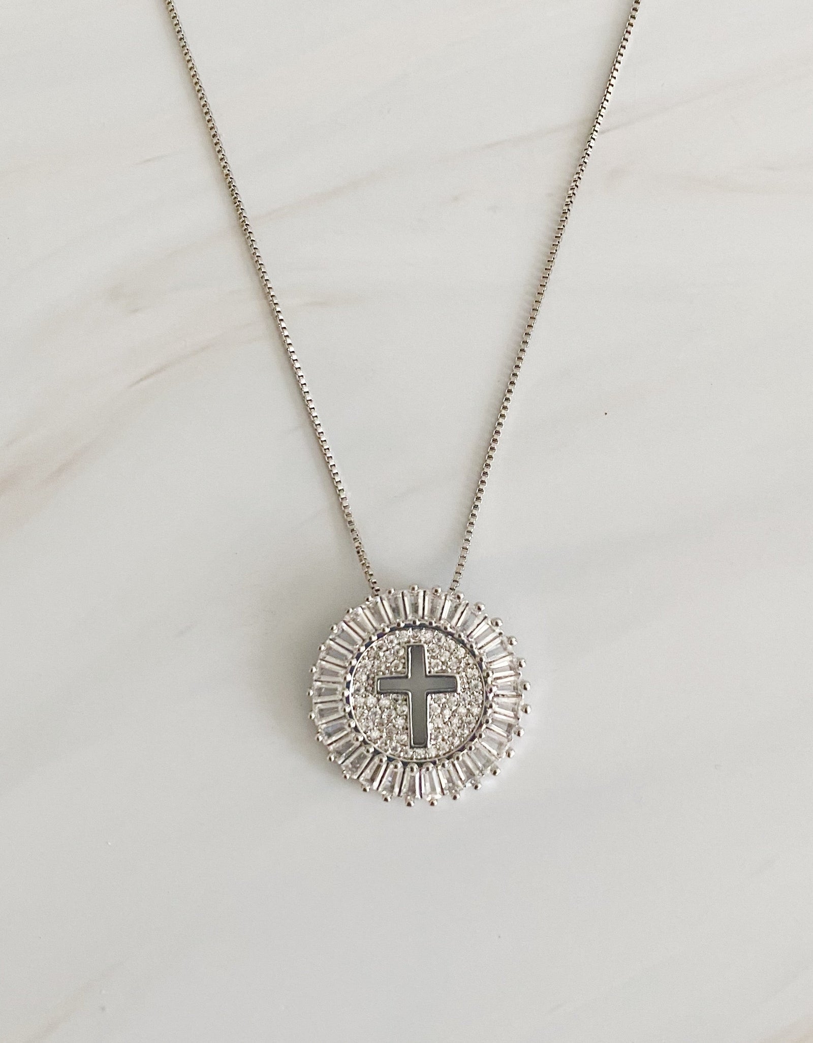 Shine Circle Cross Necklace by Ellisonyoung.com