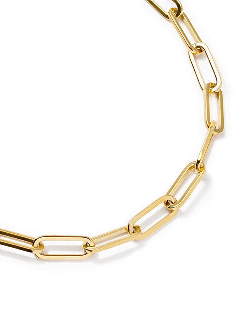 Load image into Gallery viewer, C860G B.Tiff "Jemma" Paperclip Flat Long Adjustable Link Gold Plated Necklace by B.Tiff New York
