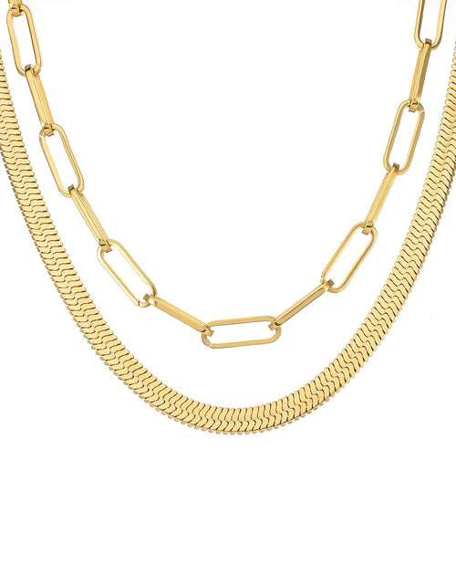 Load image into Gallery viewer, C860G B.Tiff "Jemma" Paperclip Flat Long Adjustable Link Gold Plated Necklace by B.Tiff New York
