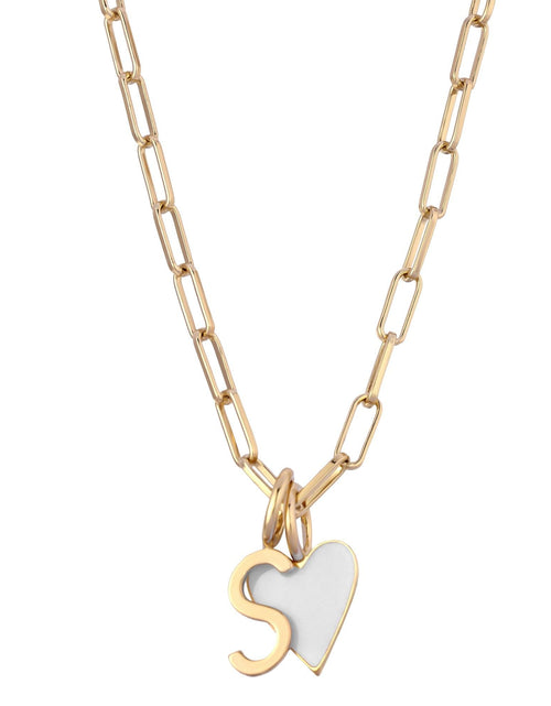 Load image into Gallery viewer, CARA WHITE ENAMEL CHARM NECKLACE by eklexic jewelry
