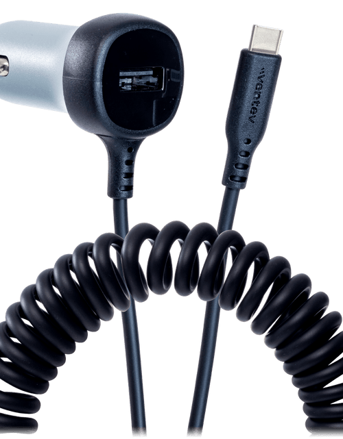Load image into Gallery viewer, Ventev 12W USB A Car Charger w / attached 15W USB C Cord N/A by Ventev

