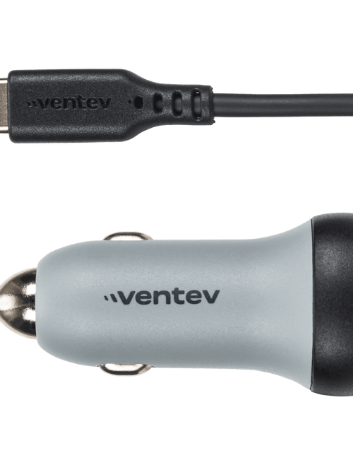 Load image into Gallery viewer, Ventev 12W USB A Car Charger w / attached 15W USB C Cord N/A by Ventev
