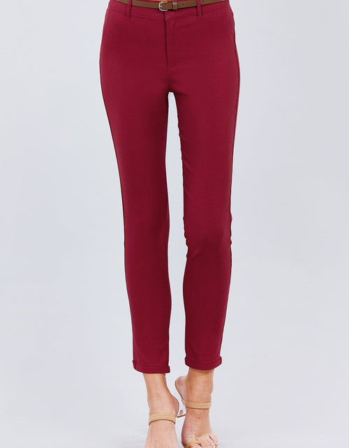 Load image into Gallery viewer, Belted Textured Long Pants
