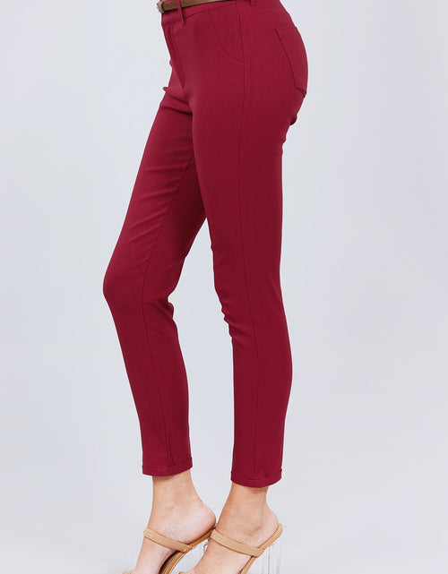 Load image into Gallery viewer, Belted Textured Long Pants
