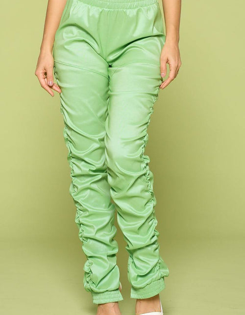 Load image into Gallery viewer, Leather Pu Ruched Pants
