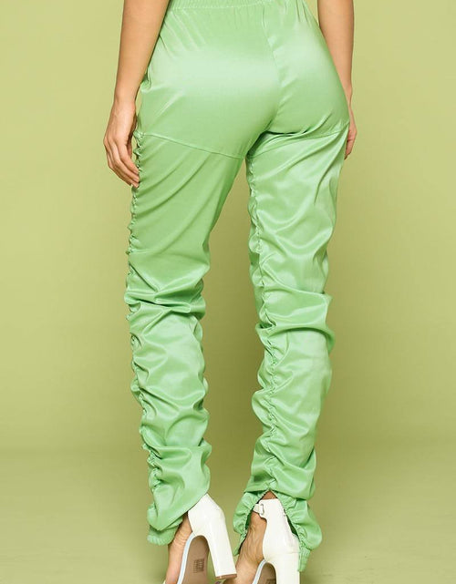 Load image into Gallery viewer, Leather Pu Ruched Pants
