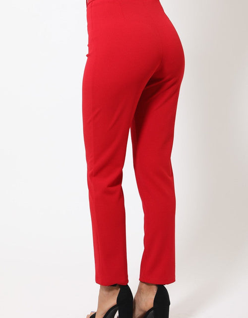 Load image into Gallery viewer, Ankle Tapered Self-fabric Buckle Belt Pants
