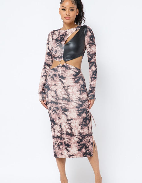 Load image into Gallery viewer, Tie Dye Long Sleeve Midi Dress by Balec Group
