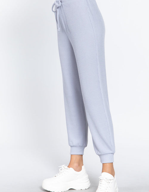 Load image into Gallery viewer, Waist String Detail Hacci Long Pants
