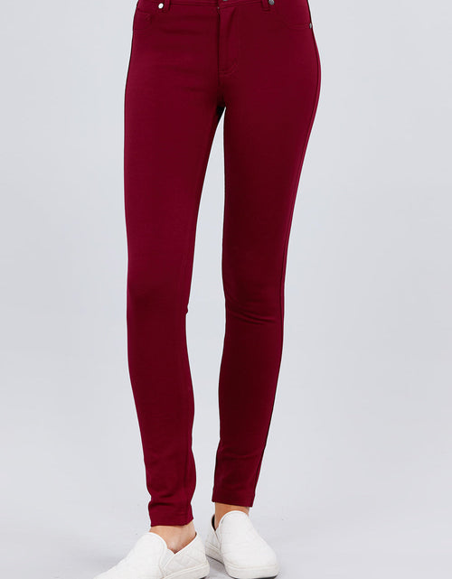 Load image into Gallery viewer, 5-pockets Shape Skinny Ponte Mid-rise Pants

