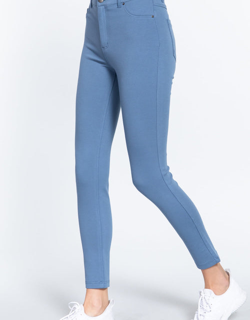 Load image into Gallery viewer, 5-pockets Shape Skinny Ponte Mid-rise Pants
