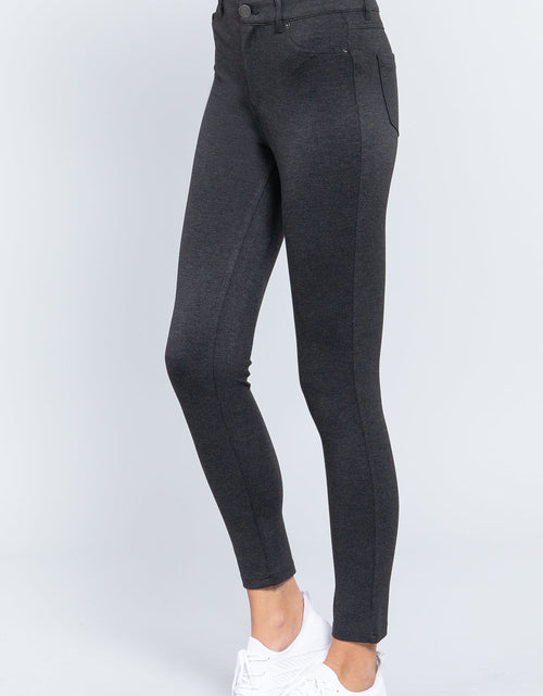 Load image into Gallery viewer, 5-pockets Shape Skinny Ponte Mid-rise Pants
