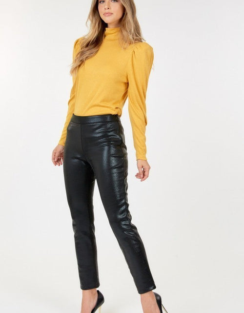 Load image into Gallery viewer, Animal Skin Vinyl Ankle Pants
