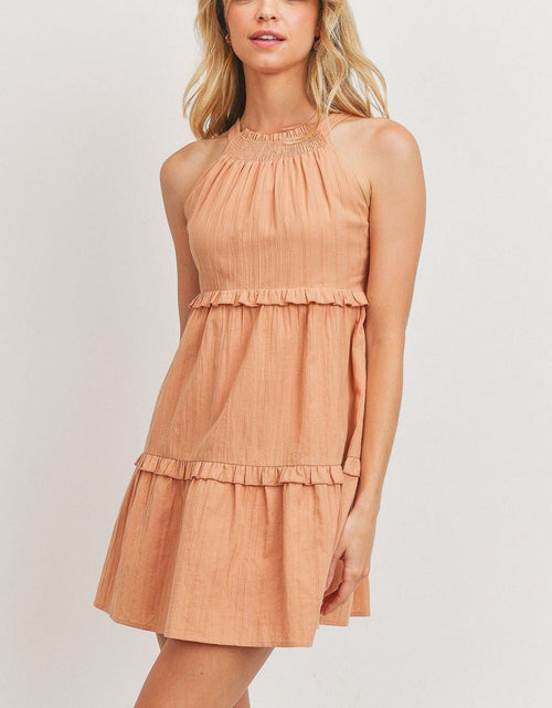 Load image into Gallery viewer, Textured Woven Fabric With Tiered Sl Dress by Balec Group
