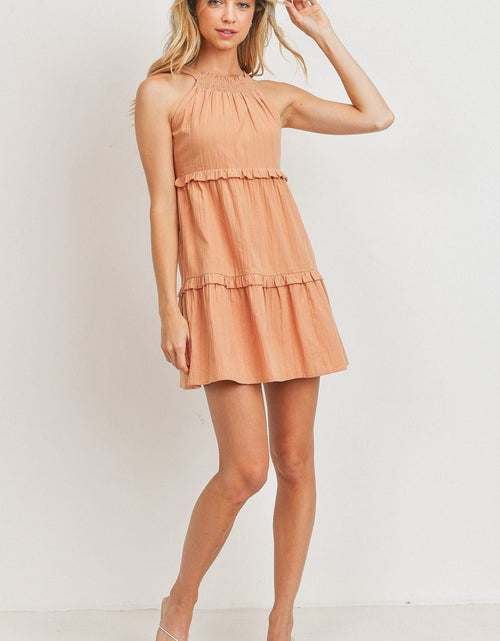 Load image into Gallery viewer, Textured Woven Fabric With Tiered Sl Dress by Balec Group
