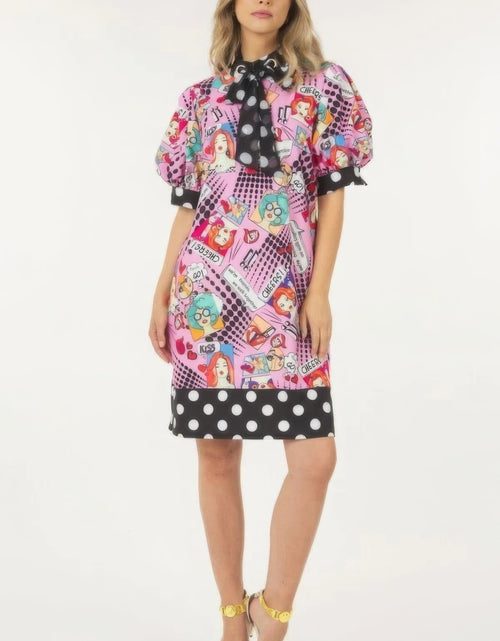 Load image into Gallery viewer, Print Midi Dress With Polka Dot Finish by Balec Group
