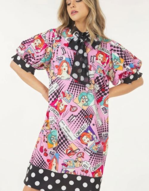 Load image into Gallery viewer, Print Midi Dress With Polka Dot Finish by Balec Group
