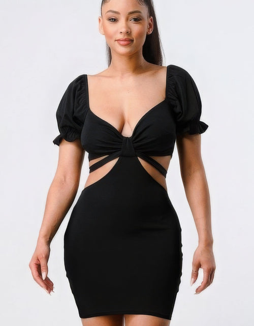 Load image into Gallery viewer, Lux Side Cutout W/ Back Tie Detail Bodycon Dress by Balec Group
