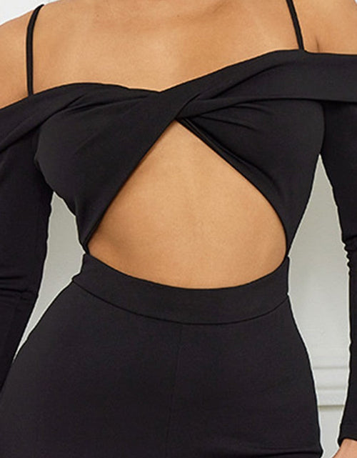 Load image into Gallery viewer, Open Shoulder Cutout Detail Jumpsuit
