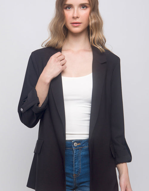 Load image into Gallery viewer, Woven Solid 3/4 Sleeve Blazer
