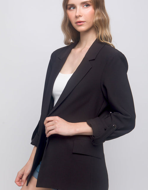 Load image into Gallery viewer, Woven Solid 3/4 Sleeve Blazer
