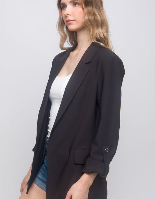 Load image into Gallery viewer, Woven Solid 3/4 Sleeve Blazer
