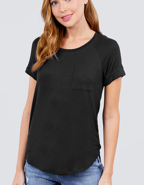 Load image into Gallery viewer, Short Raglan Slv Rayon Jersey Top
