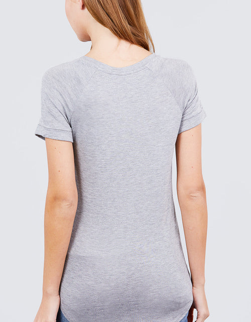 Load image into Gallery viewer, Short Raglan Slv Rayon Jersey Top
