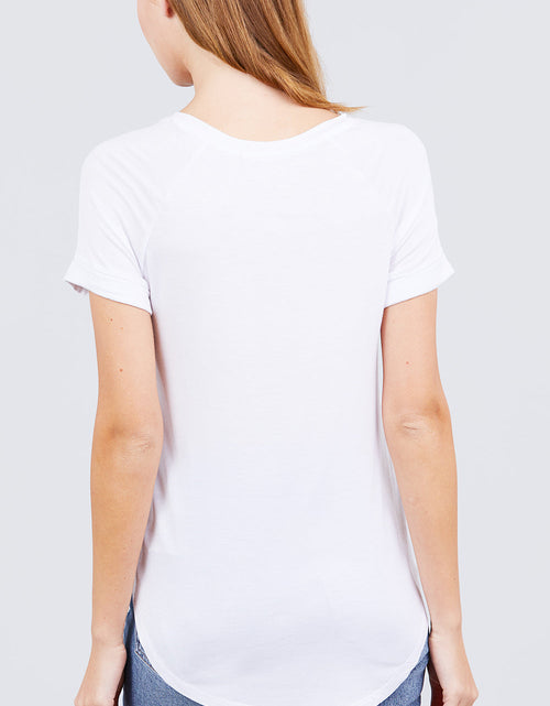Load image into Gallery viewer, Short Raglan Slv Rayon Jersey Top
