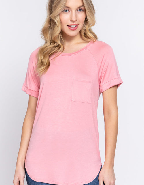 Load image into Gallery viewer, Short Raglan Slv Rayon Jersey Top
