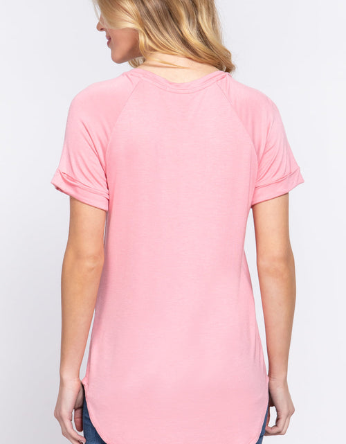 Load image into Gallery viewer, Short Raglan Slv Rayon Jersey Top

