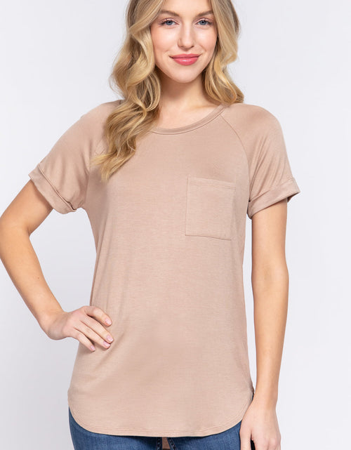 Load image into Gallery viewer, Short Raglan Slv Rayon Jersey Top

