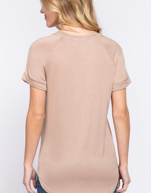 Load image into Gallery viewer, Short Raglan Slv Rayon Jersey Top
