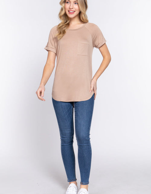 Load image into Gallery viewer, Short Raglan Slv Rayon Jersey Top

