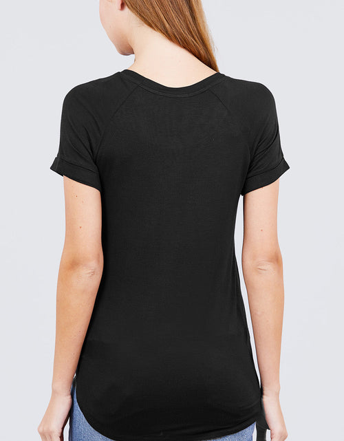 Load image into Gallery viewer, Short Raglan Slv Rayon Jersey Top
