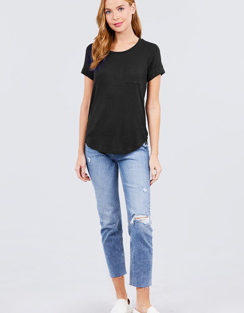 Load image into Gallery viewer, Short Raglan Slv Rayon Jersey Top
