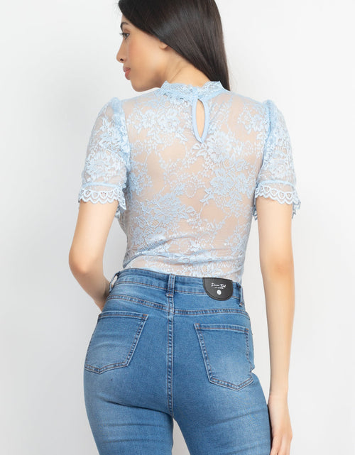 Load image into Gallery viewer, Floral Lace Corset Keyhole Bodysuit
