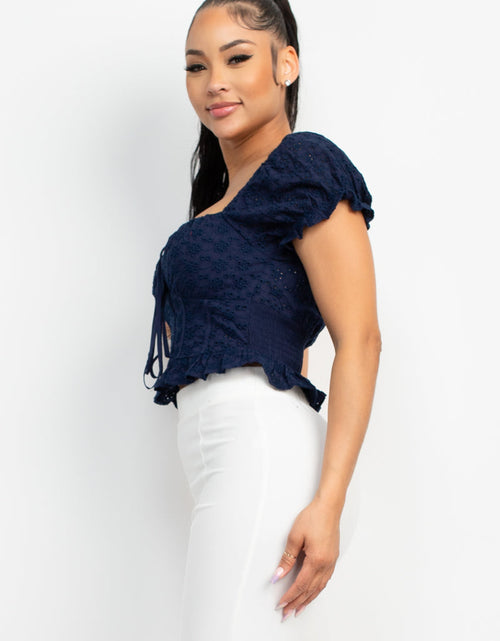 Load image into Gallery viewer, Eyelet Embroidered Smock Top
