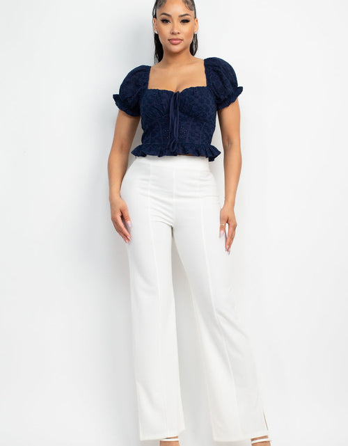 Load image into Gallery viewer, Eyelet Embroidered Smock Top
