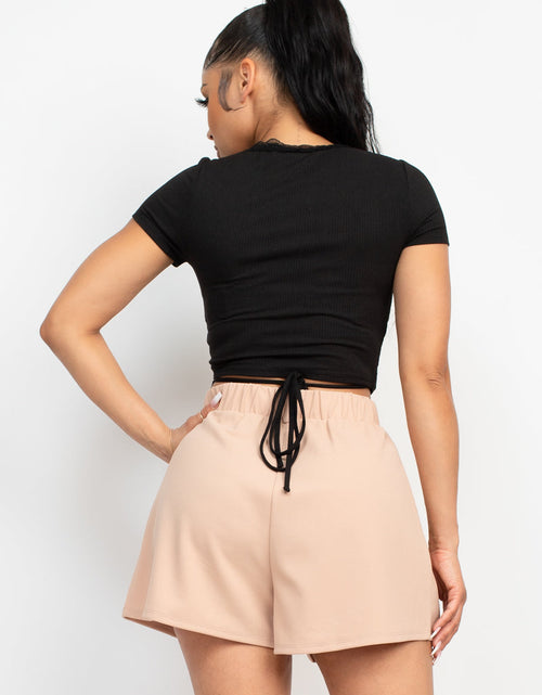 Load image into Gallery viewer, Wrap Surplice Lace Trim Top
