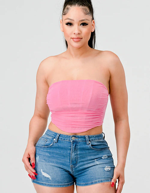 Load image into Gallery viewer, Luxe super stretch mesh layered corset bustier

