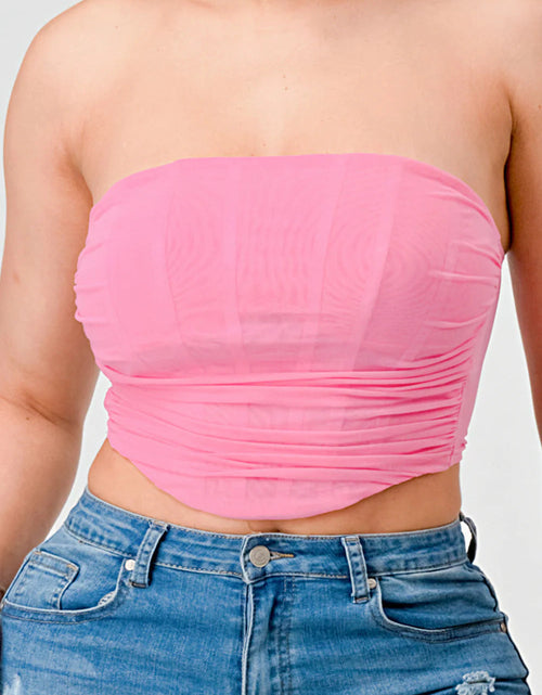 Load image into Gallery viewer, Luxe super stretch mesh layered corset bustier
